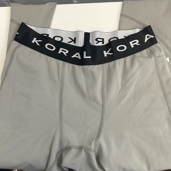 KORAL GREY WITH BLACK WAISTBAND MEN'S ATHLETIC PANTS SIZE MEDIUM - Picture 2 of 3